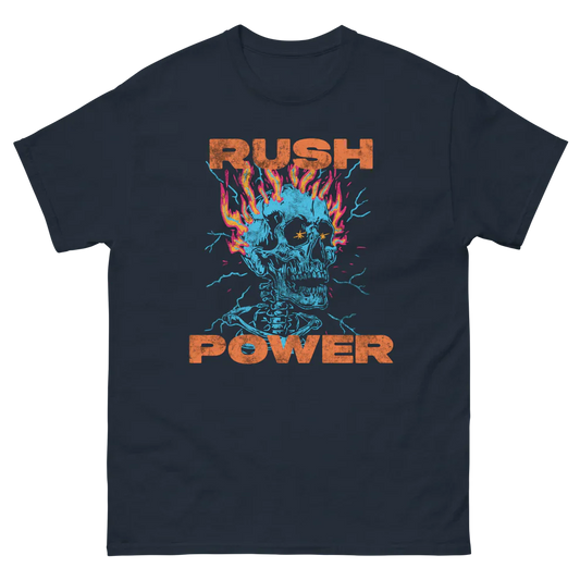 RUSH POWER SKULL FLAMES PUMP COVER | NAVY