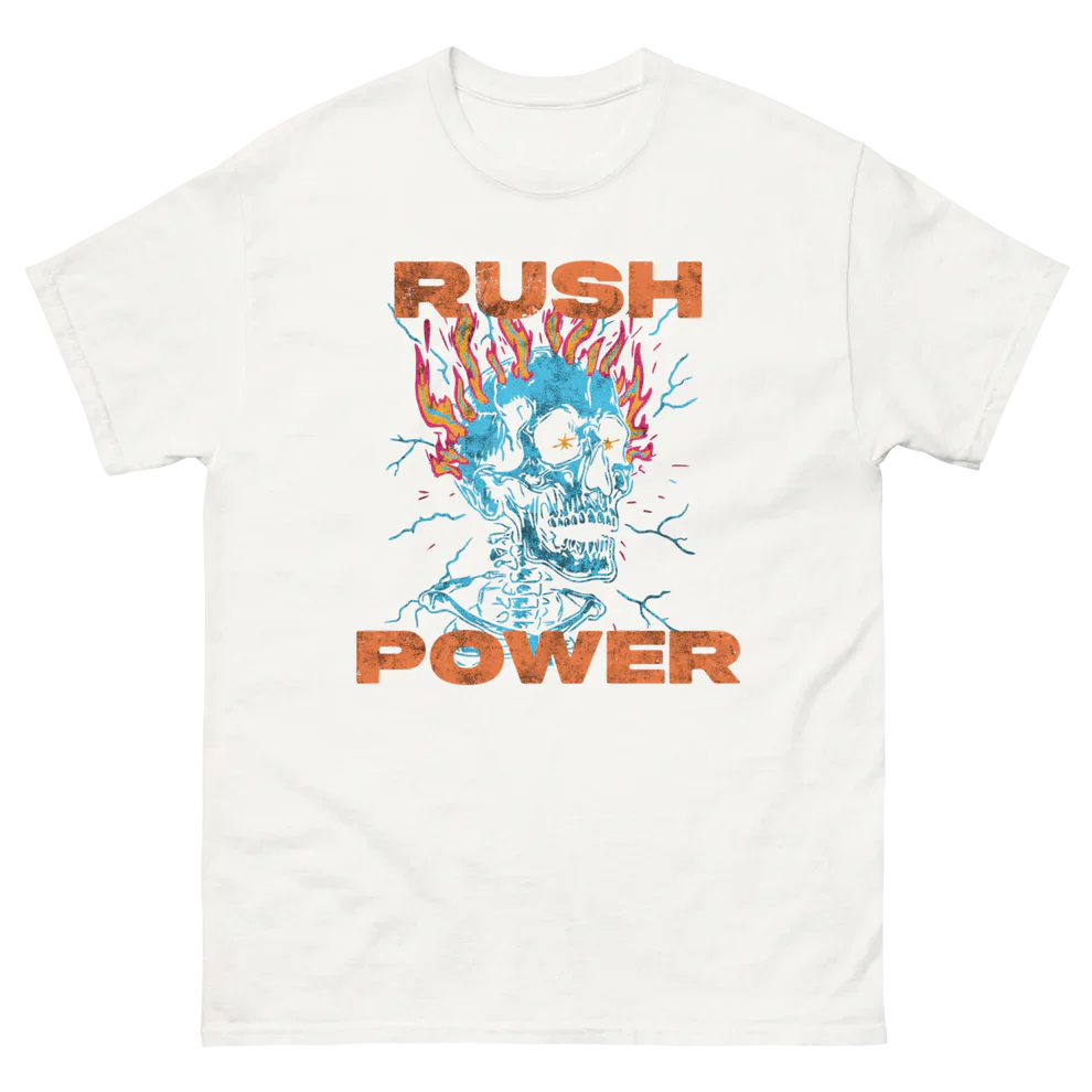 RUSH POWER SKULL FLAMES PUMP COVER | WHITE