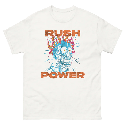 RUSH POWER SKULL FLAMES PUMP COVER | WHITE