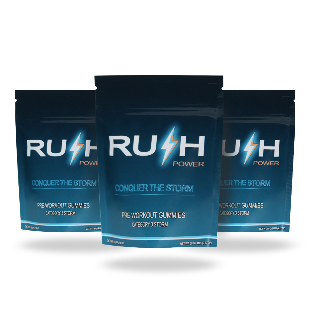 RUSH POWER PRE-WORKOUT GUMMIES - 3 INDIVIDUAL PACKS