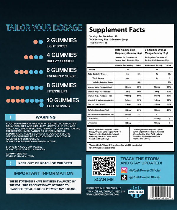 RUSH POWER PRE-WORKOUT GUMMIES