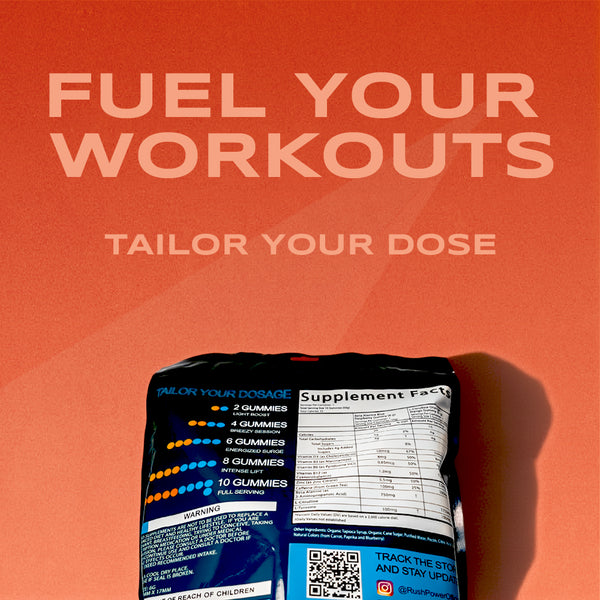 RUSH POWER PRE-WORKOUT GUMMIES - 3 INDIVIDUAL PACKS