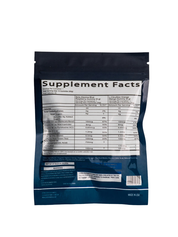 RUSH POWER PRE-WORKOUT GUMMIES - 3 INDIVIDUAL PACKS