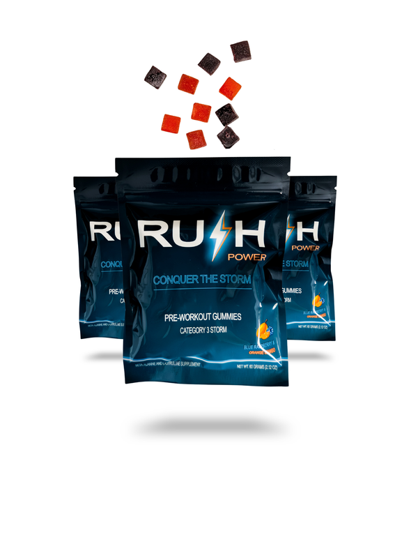 RUSH POWER PRE-WORKOUT GUMMIES - 3 INDIVIDUAL PACKS