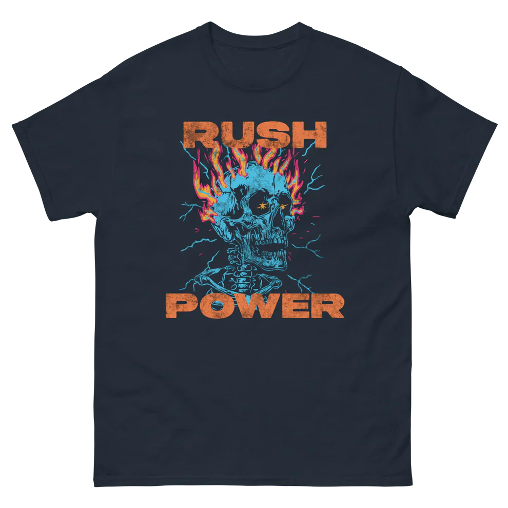 RUSH POWER SKULL FLAMES PUMP COVER | NAVY