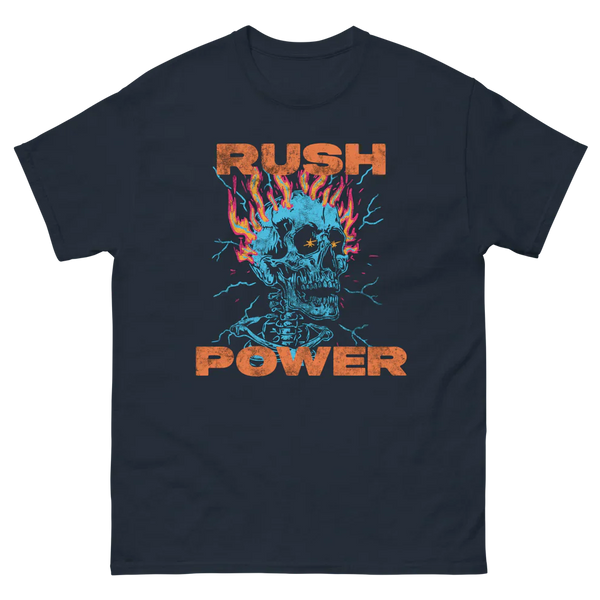 RUSH POWER SKULL FLAMES PUMP COVER | NAVY