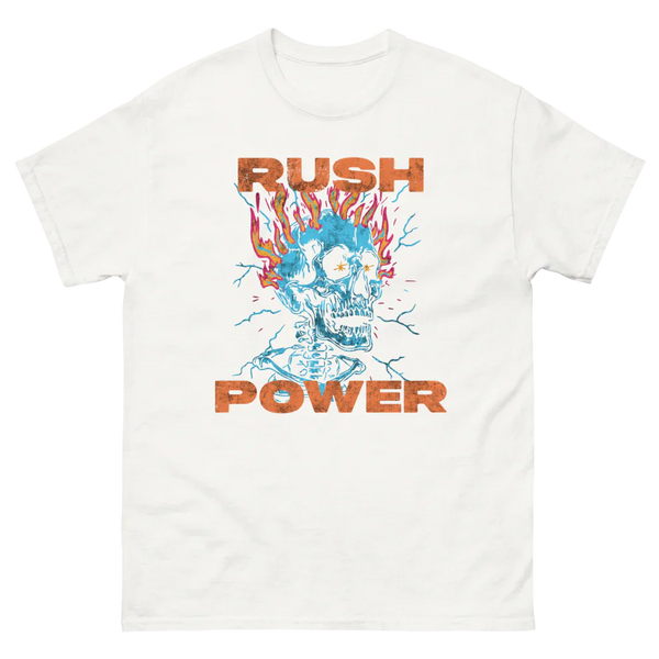 RUSH POWER SKULL FLAMES PUMP COVER | WHITE