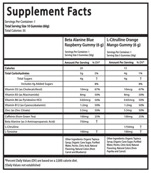 RUSH POWER PRE-WORKOUT GUMMIES - 3 INDIVIDUAL PACKS